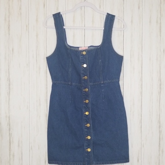 Re:Named Blue Denim Mini Bodycon Cute Summer Dress - Picture 4 of 4